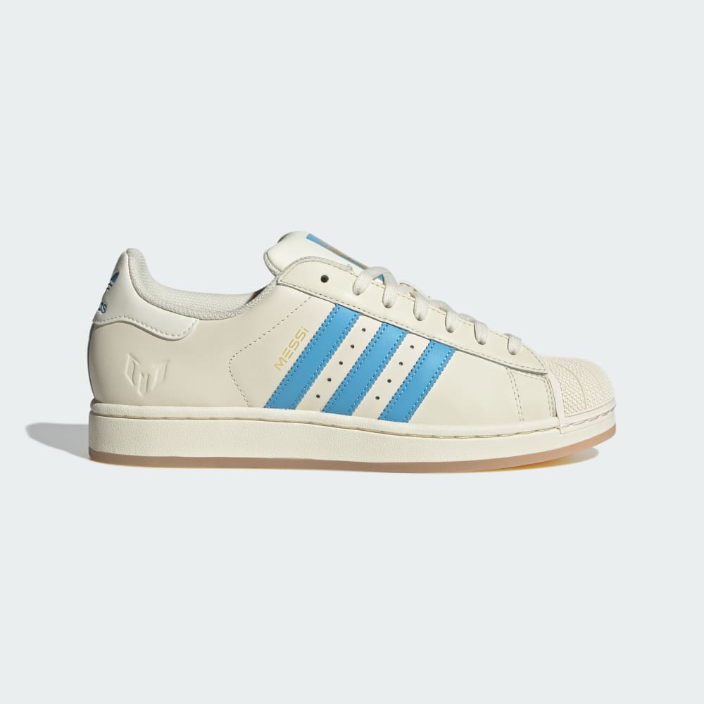 

Кроссовки Adidas Superstar Messi Shoes, цвет Cream White/Semi Blue Burst/Gold Metallic