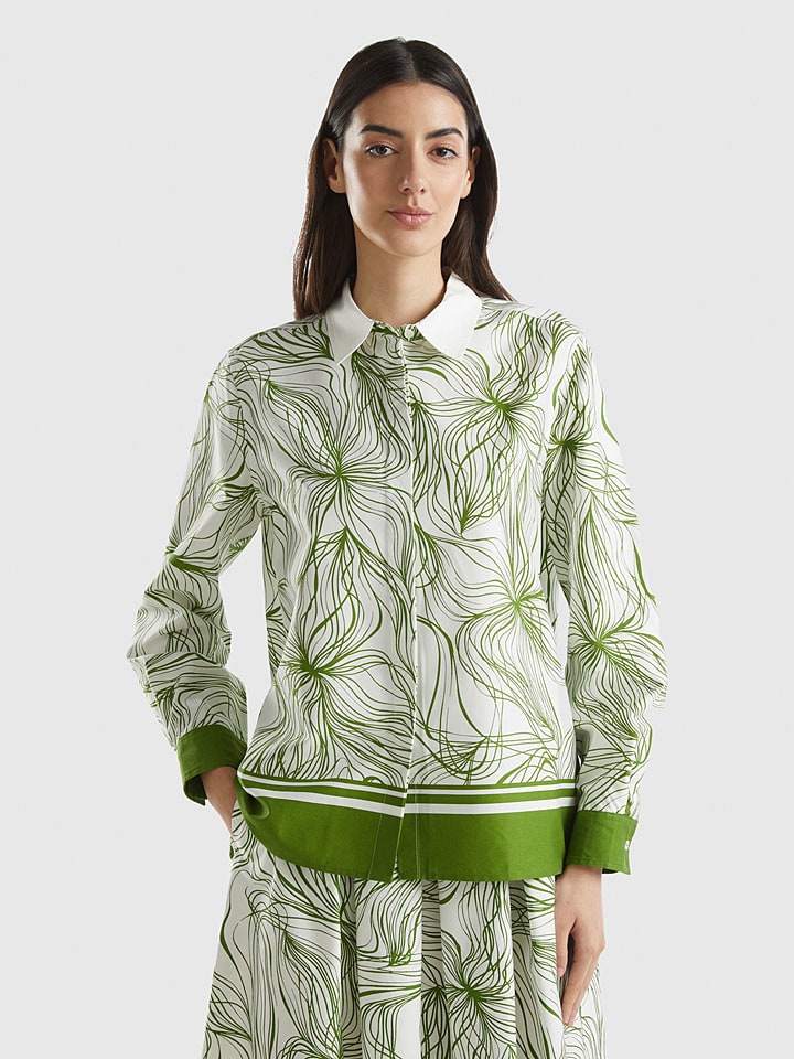 

Блузка Benetton, цвет grün/weiß