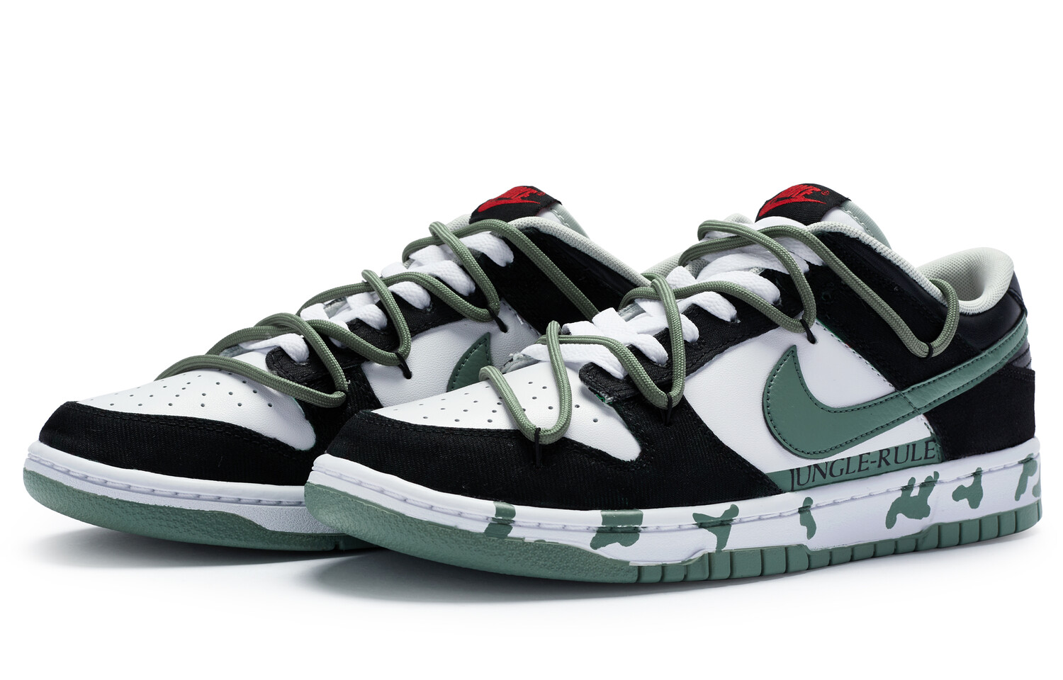 

Кроссовки Nike Dunk Skateboard Shoes Men Low-Top Black White Green
