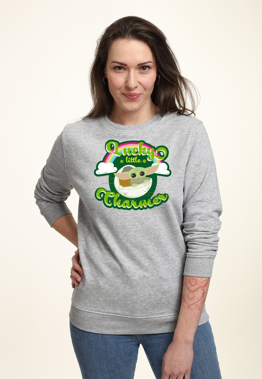 

Толстовка STAR WARS THE MANDALORIAN CHARMER RAINBOW Star Wars, цвет Mottled Light Grey