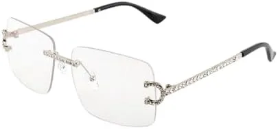 

Солнцезащитные очки без оправы прямоугольной формы для женщин и мужчин, солнцезащитные очки с бриллиантами, ретро-солнцезащитные очки без оправы MTZJH, C6