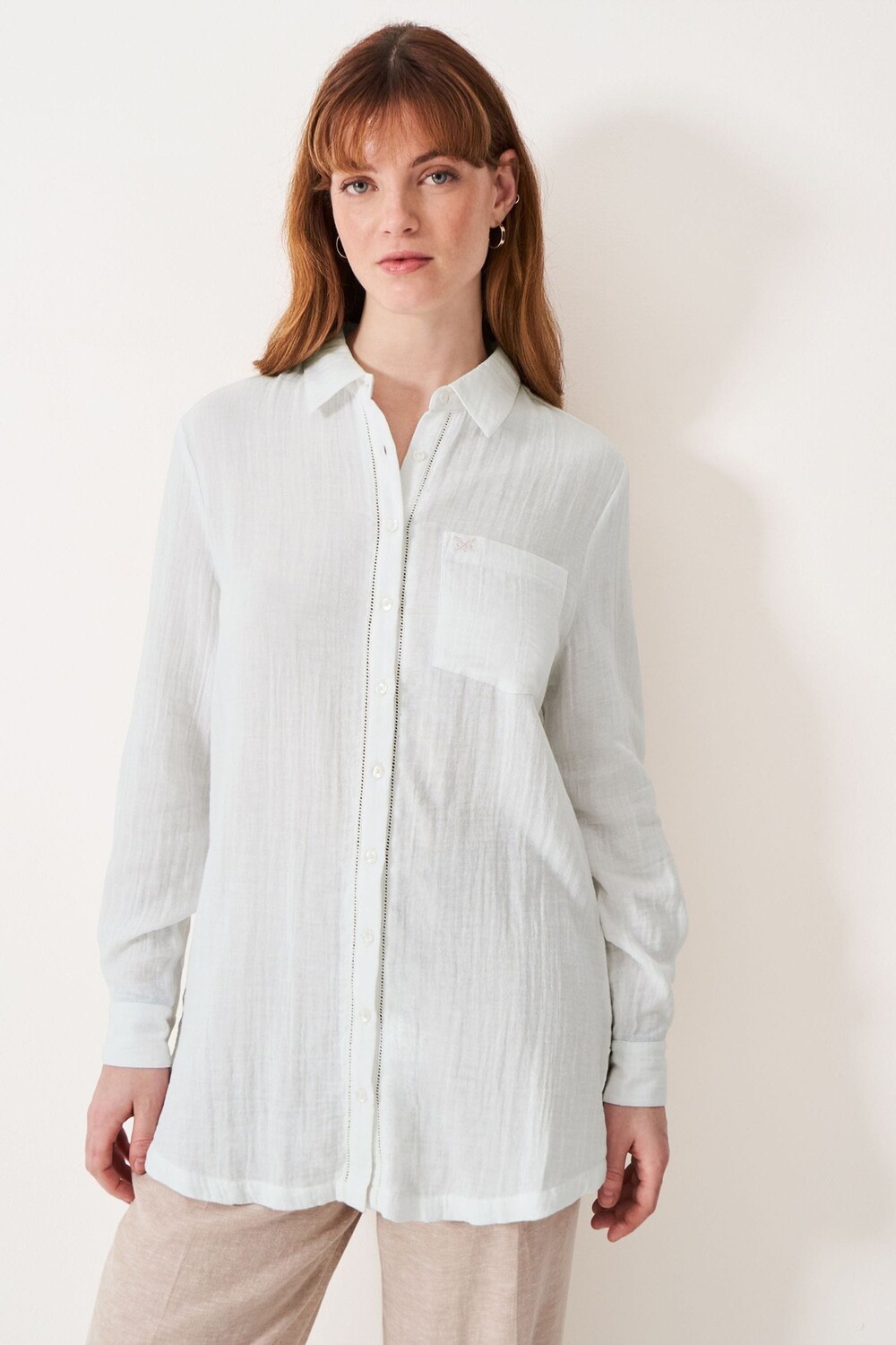 

Длинная рубашка Harlie Crew Clothing Crew Clothing Company, белый