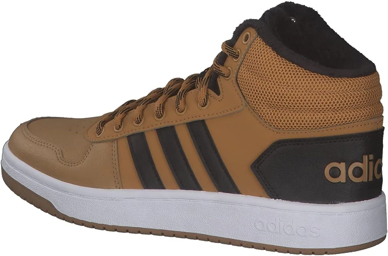 Детские гимнастические кроссовки Adidas Hoops Mid 2.0 унисекс, Brown Black — фото 3