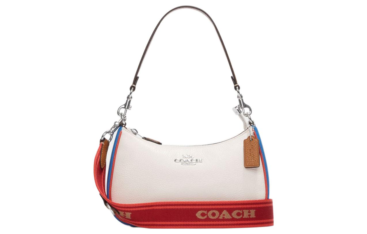 

Сумка-полумесяц из телячьей кожи Teri, женская белая сумка через плечо COACH