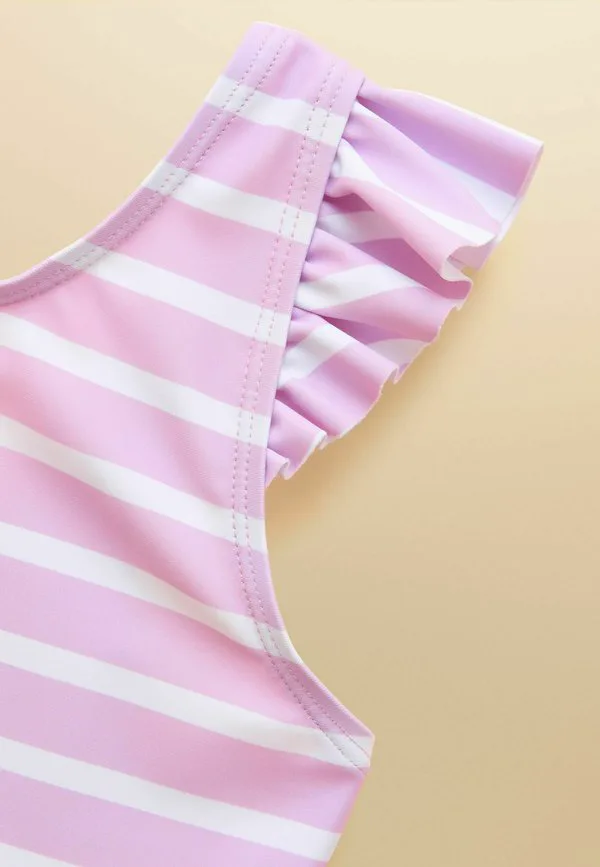 Купальник стандартного кроя для купания Joules, White & Lilac Striped Mermaid — фото 4