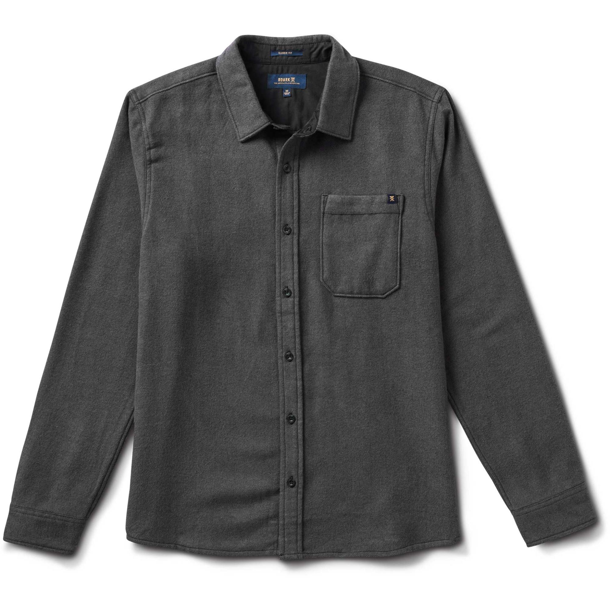 

Мужская фланелевая рубашка Crossroads из органического хлопка Roark, Charcoal