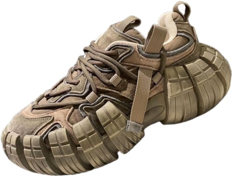 

Мужские спортивные повседневные кроссовки с дышащей и удобной толстой подошвой, подходят для повседневной носки Hoalox, коричневый