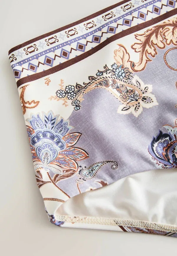 Бикини-трусы с высокой талией Next, cream blue paisley, кремово-голубой пейсли — фото 3