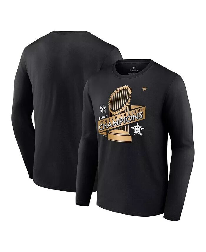 

Мужская черная футболка с длинным рукавом Houston Astros 2022 World Series Champions Parade Fanatics