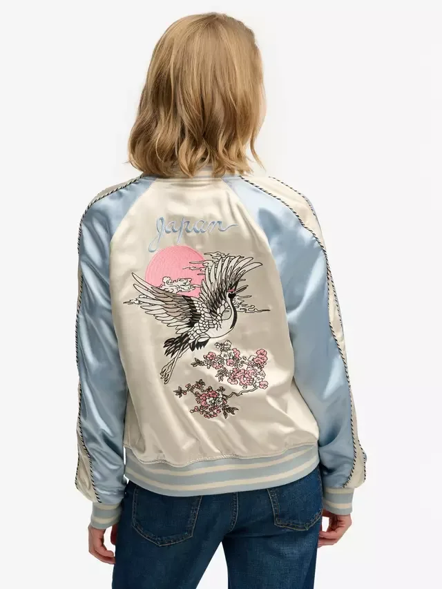 Вышитая куртка-бомбер Suikajan, цвет Голубой туман Superdry — фото 2