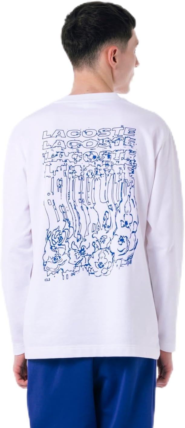 

Мужская флисовая футболка Lacoste с официальным принтом на спине TH9389-99, белый