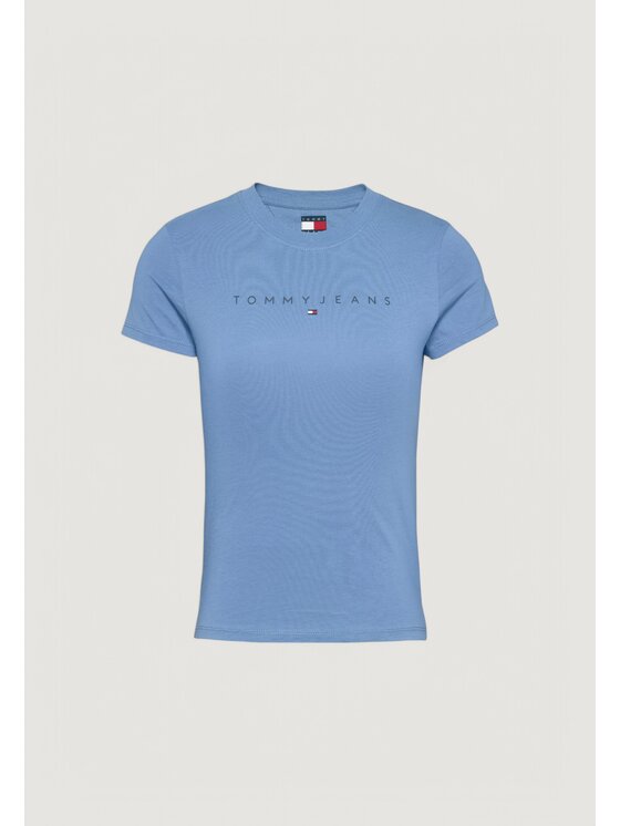 

Облегающая футболка Tonal Linear DW0DW20315 Tommy Jeans, синий