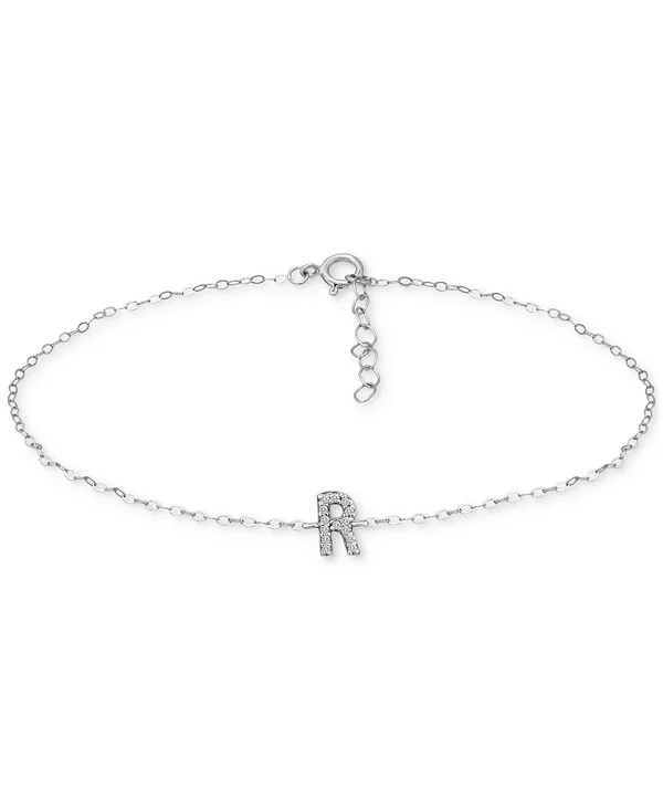 

Браслет на лодыжку с инициалами из стерлингового серебра, украшенный кубическим цирконием, созданный для Macy's. Giani Bernini, r