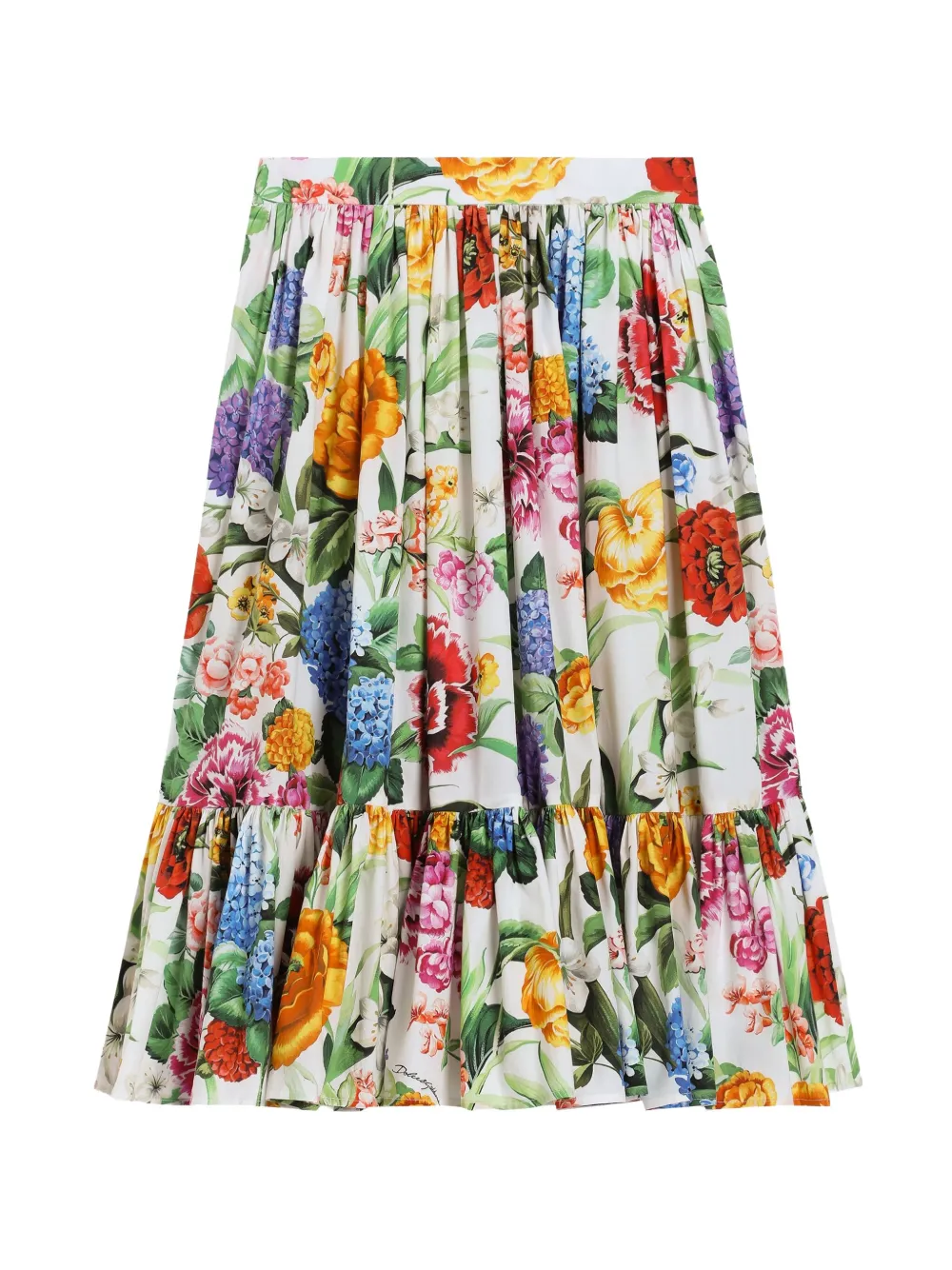 Юбка с цветочным принтом Dolce & Gabbana Kids, белый — фото 2