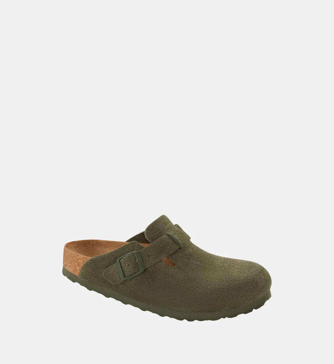 Сабо Boston из замши BIRKENSTOCK, хаки — фото 2