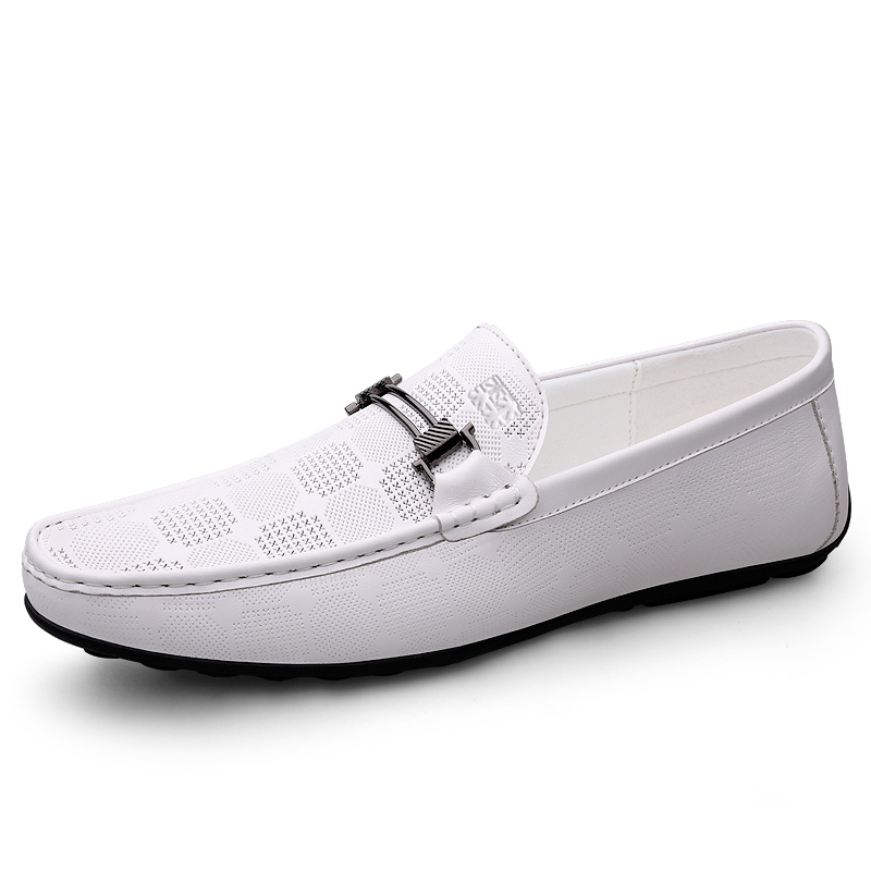 Mulinsen Мокасины мужские черно-белые белые, цвет White[Leather Shoe Size: Athletic Shoes 41 = Size 40 in This Model] — фото 2