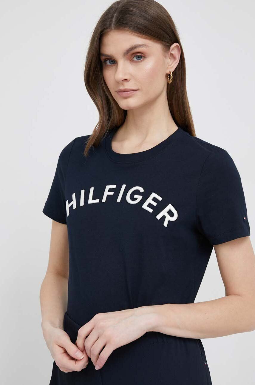 

Хлопковая футболка Tommy Hilfiger, темно-синий