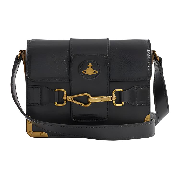 

Полированная кожаная сумка через плечо, кросс-боди Trumpets Women's Black Vivienne Westwood