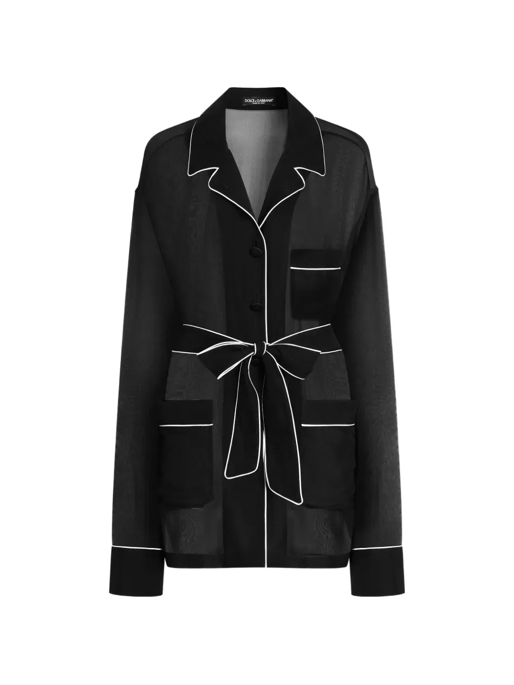 Куртка с поясом и застежкой на пуговицы Dolce & Gabbana, черный