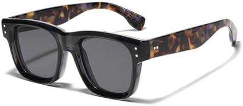 

Квадратные мужские солнцезащитные очки с заклепками, защита от УФ-излучения UV400, ретро-градиентные солнцезащитные очки для женщин, модные солнцезащитные очки MTZJH, Black Pattern Gray