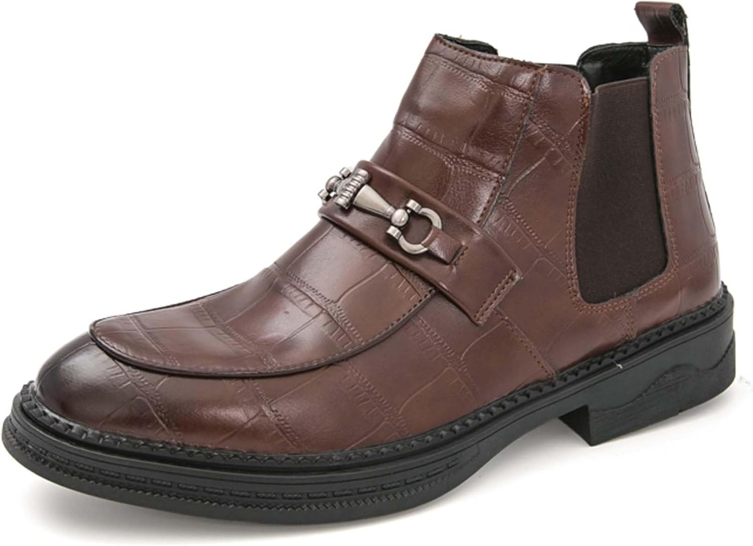

Мужские кожаные ботинки челси в стиле ретро, деловые и повседневные, ботильоны-чукка, удобные, с противоскользящим покрытием, для работы, офиса, официальных мероприятий, классические свадебные и вечерние туфли Generic, коричневый