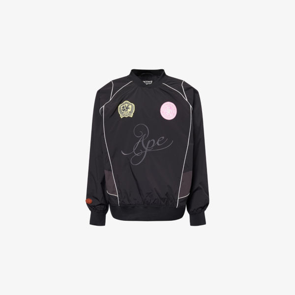 

Бомбер A Bathing Ape Bape свободного кроя с логотипом, черный