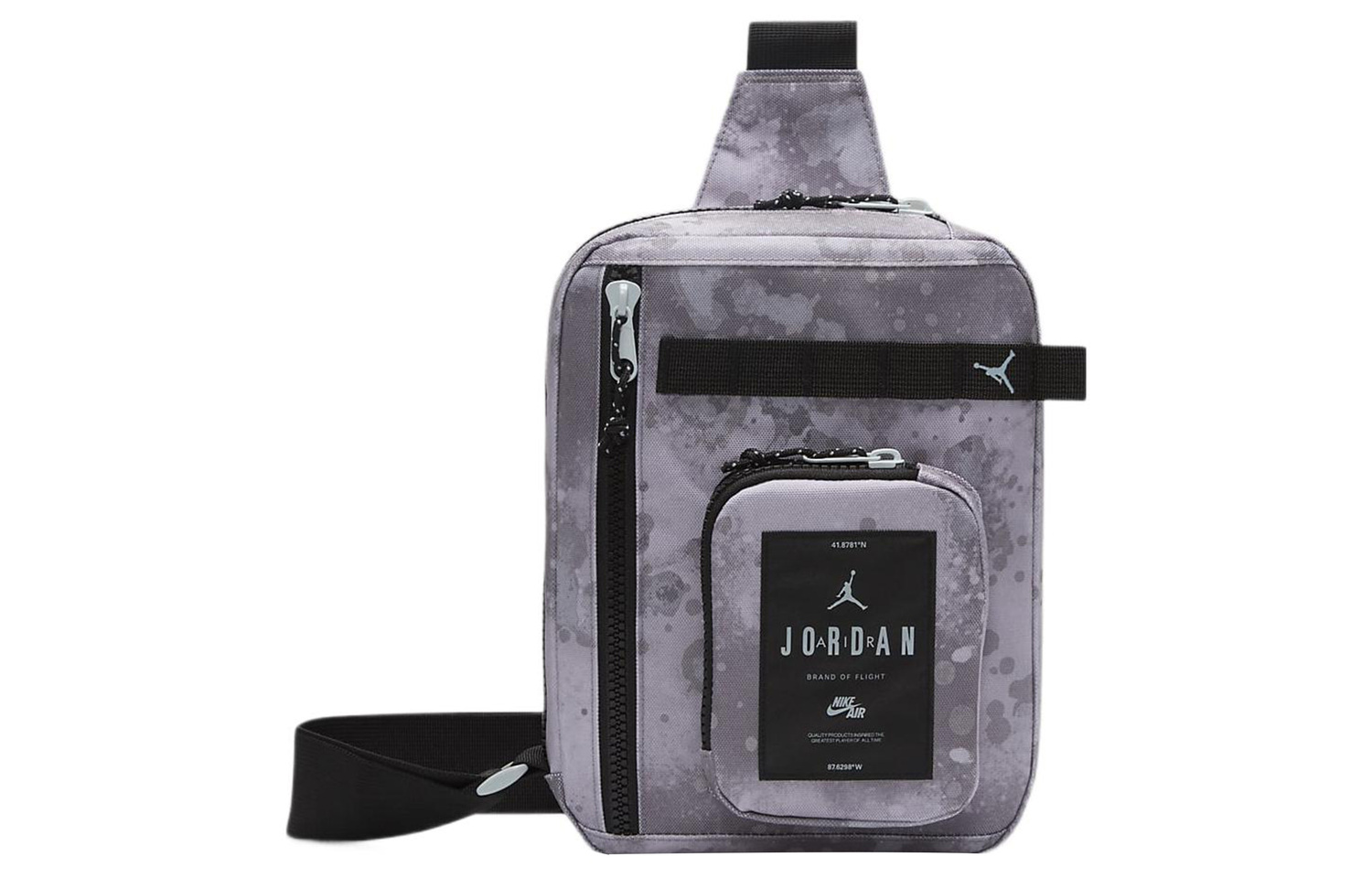 

Jordan Полиэстеровая сумка через плечо унисекс средне-серая и черная, Mid Gray & Black