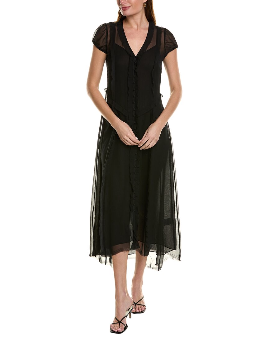 

Go>by GoSilk Age Of Innocence Шелковое платье миди Go by Go Silk, черный