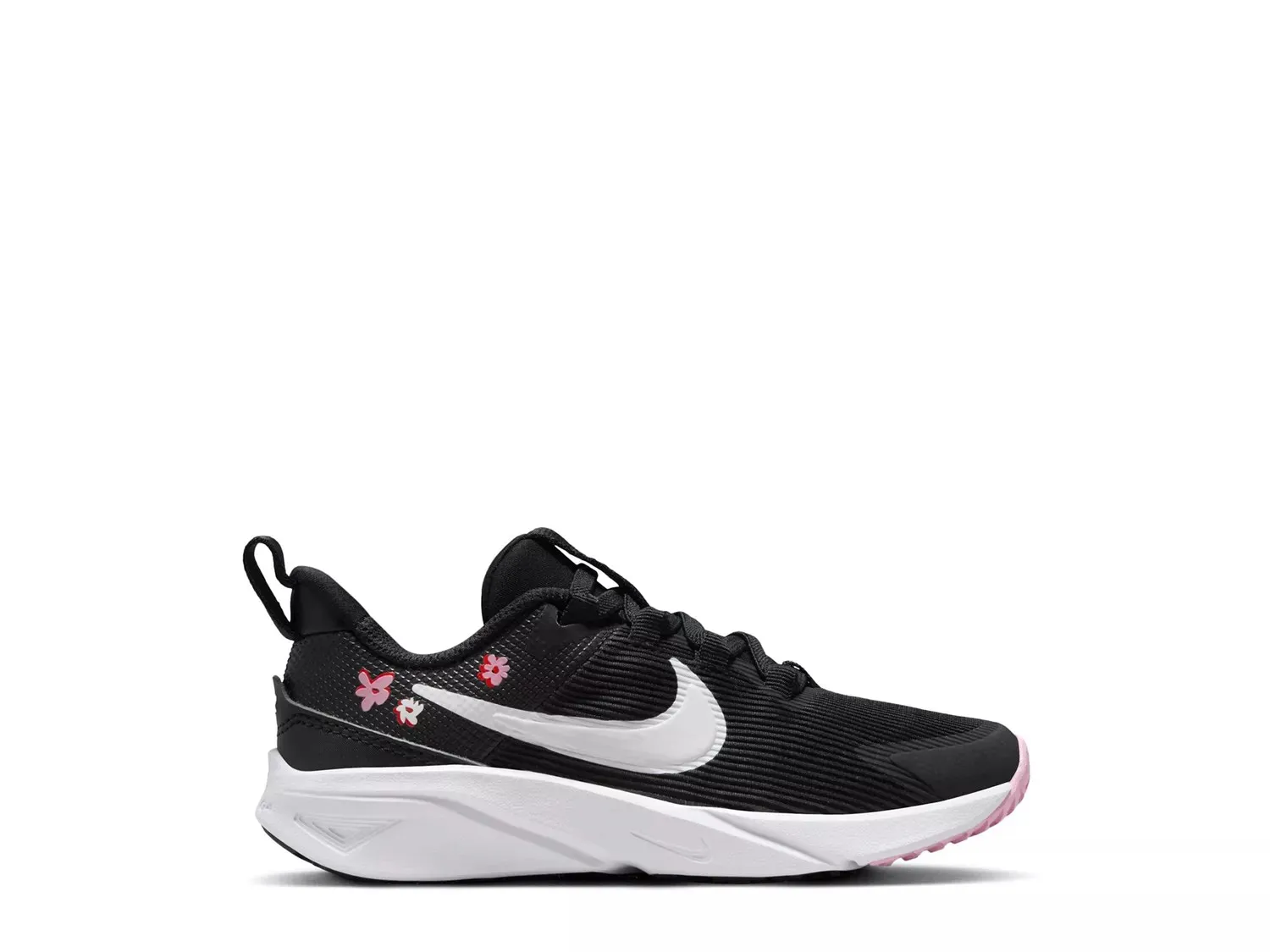 

Кроссовки Nike Star Runner 4 — детские, черные с цветочным принтом