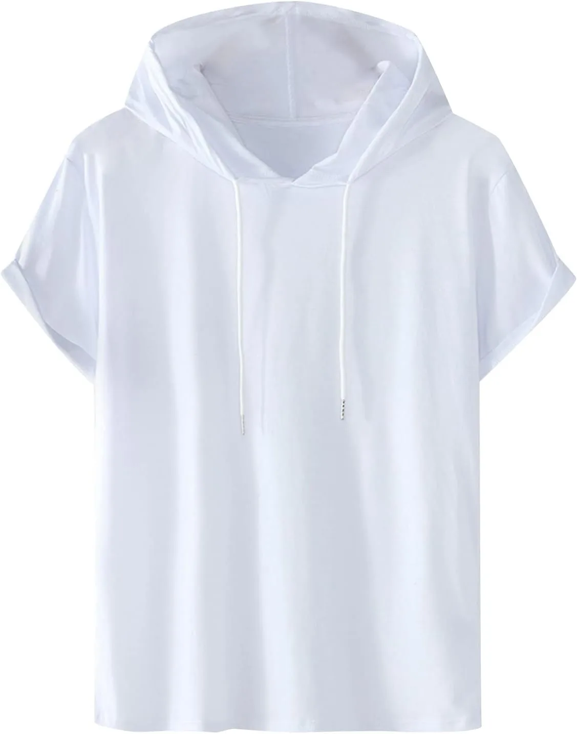 

Muscularfit Cotton Shirt для мужчин, модная короткая рукав, свободный крой, с капюшоном