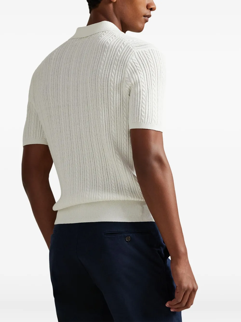 Рубашка поло фактурной вязки Polo Ralph Lauren, белый — фото 4