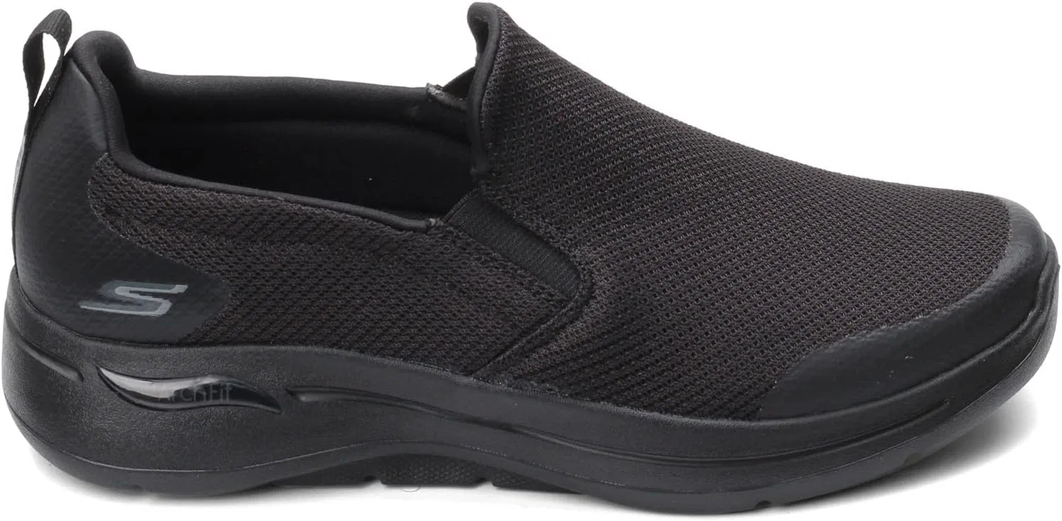 Мужские кроссовки Skechers Go Walk Arch Fit Togpath, черные, текстиль, синтетическая отделка, черная отделка — фото 4