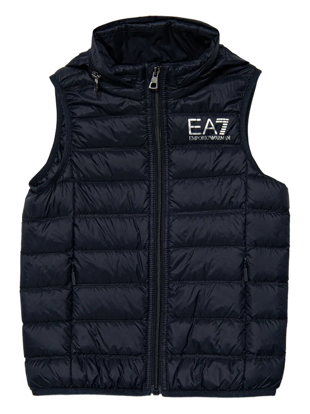 

Стеганый жилет с капюшоном Ea7 Emporio Armani, синий