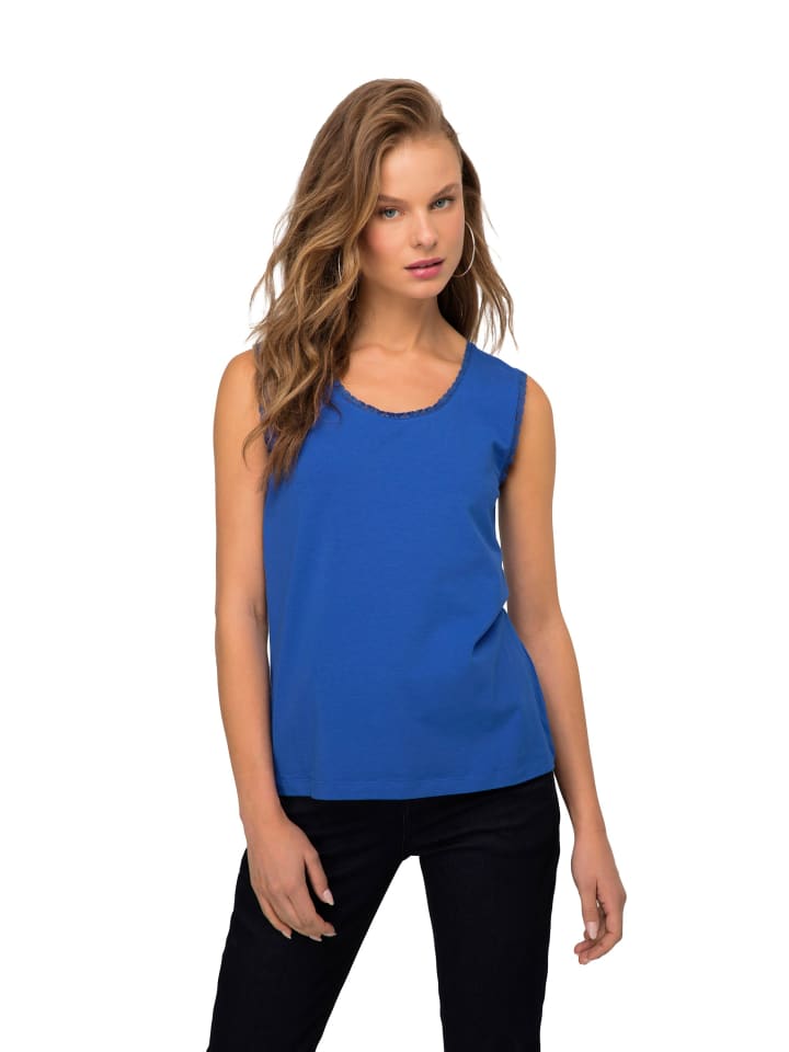 

LAURASØN Вязаный топ темно-голубого цвета