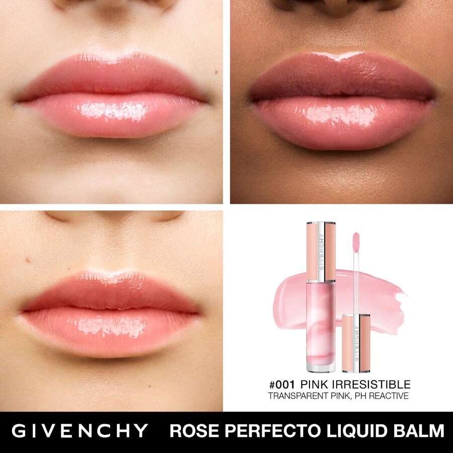 Увлажняющий тонирующий бальзам для губ Rose Perfecto Givenchy, .2oz /ml, 001 Pink Irresistible — фото 3
