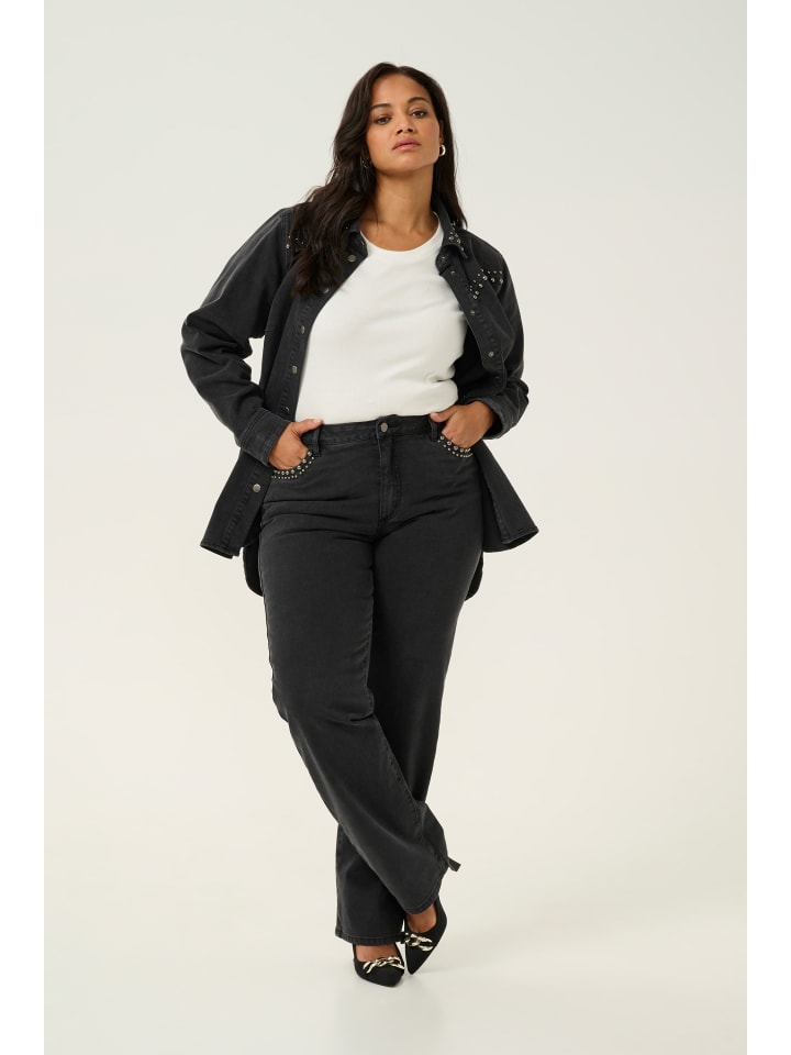 

Джинсы KCloula Regular Fit из черного стираного денима KAFFE curve