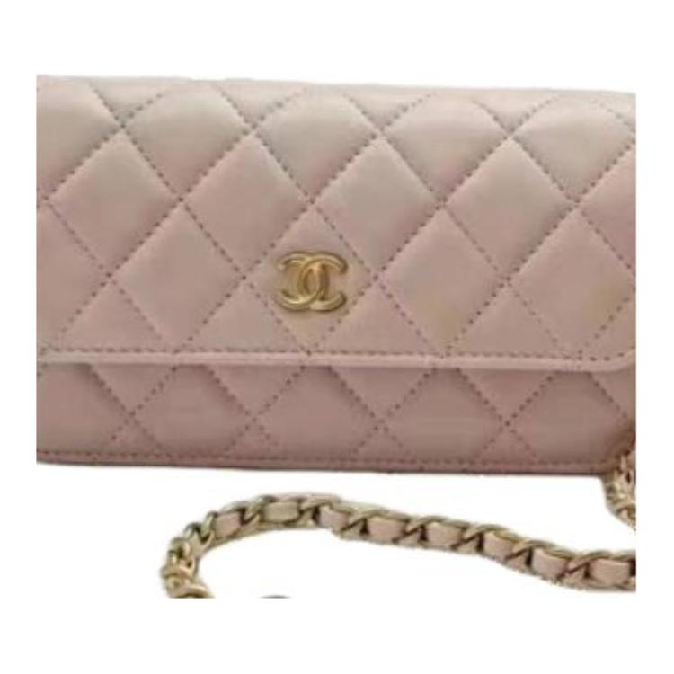 CHANEL Кожаная сумка через плечо женская розовая — фото 3