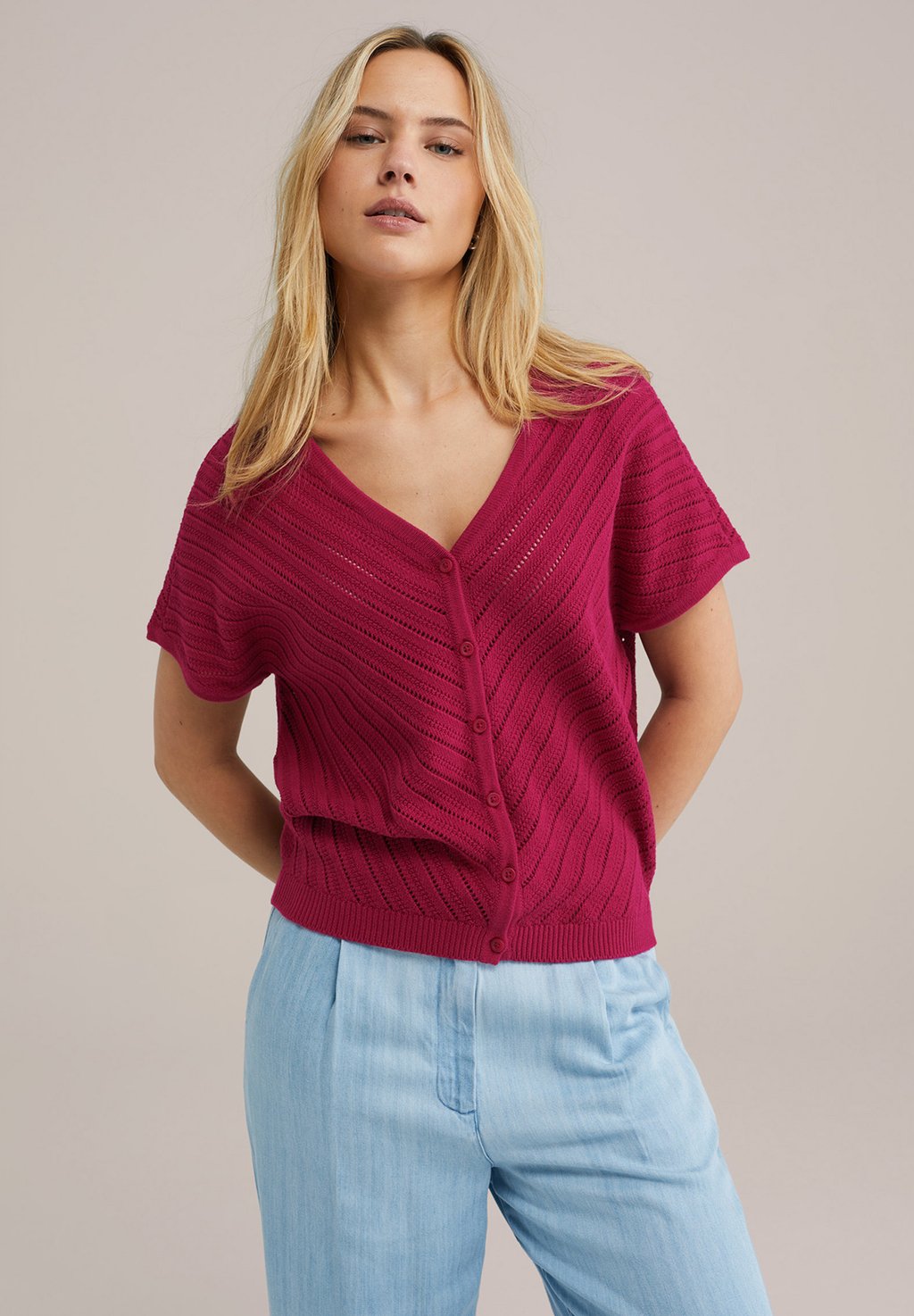 

Кардиган WE Fashion, бургундия