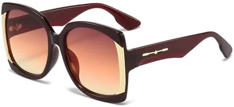 

Квадратные солнцезащитные очки для женщин, винтажные мужские солнцезащитные очки, зеленые, фиолетовые, с леопардовым принтом, чайные очки, UV400 MTZJH, Brown