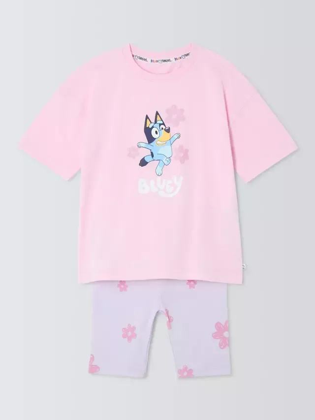 Детский комплект Bluey: футболка и велосипедные шорты, розовый Brand Threads — фото 3