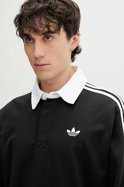 Лонгслив с длинным рукавом свободный крой Adidas Originals, черный — фото 4