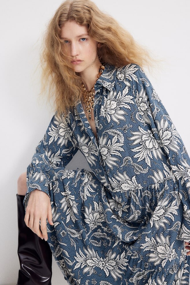 

Платье блузка длины миди H&M, синий