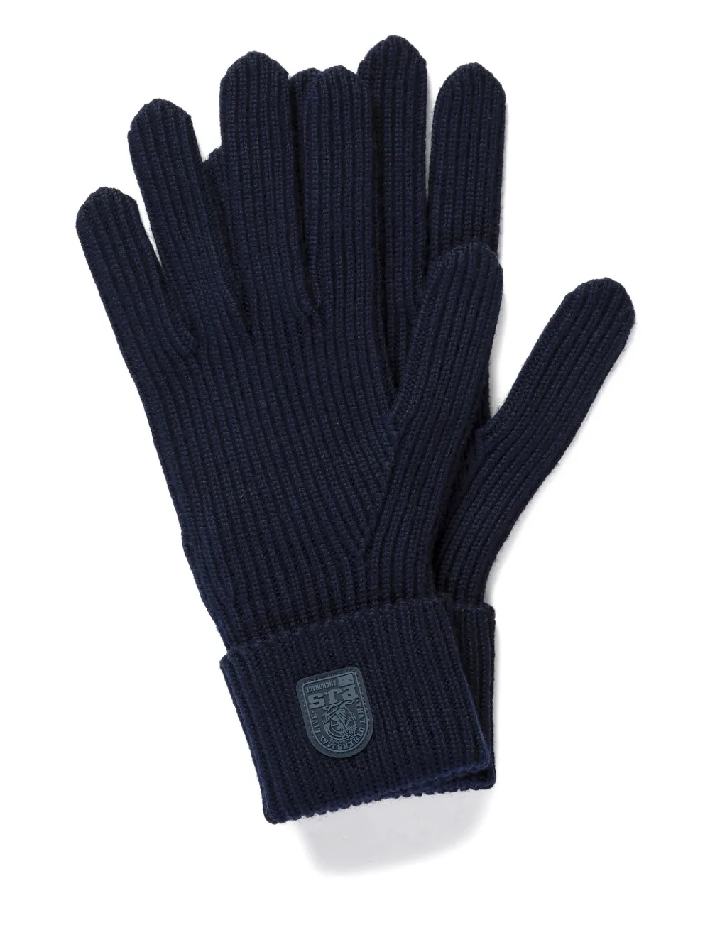 

Перчатки в рубчик с нашивкой-логотипом Parajumpers, синий