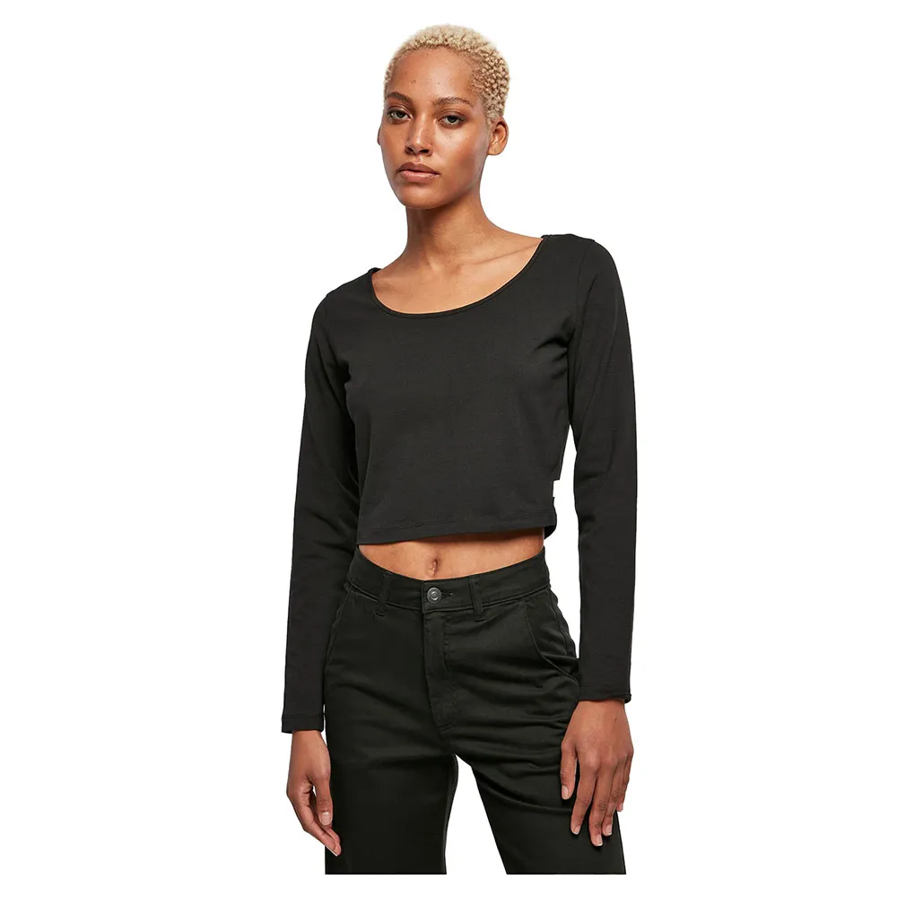 

Лонгслив Urban Classics Organic Wide Neck Cropped, черный