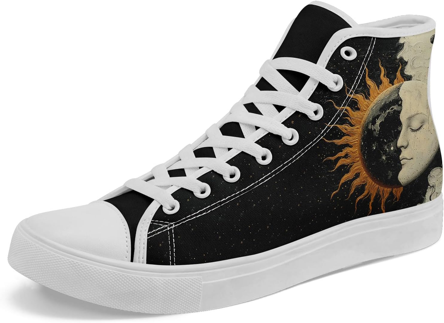 

Высокие кеды на платформе AWSOLE SunMoon с принтом для мужчин и женщин, стильная обувь с небесной тематикой, дышащие и легкие, белый/черный/оранжевый/серый