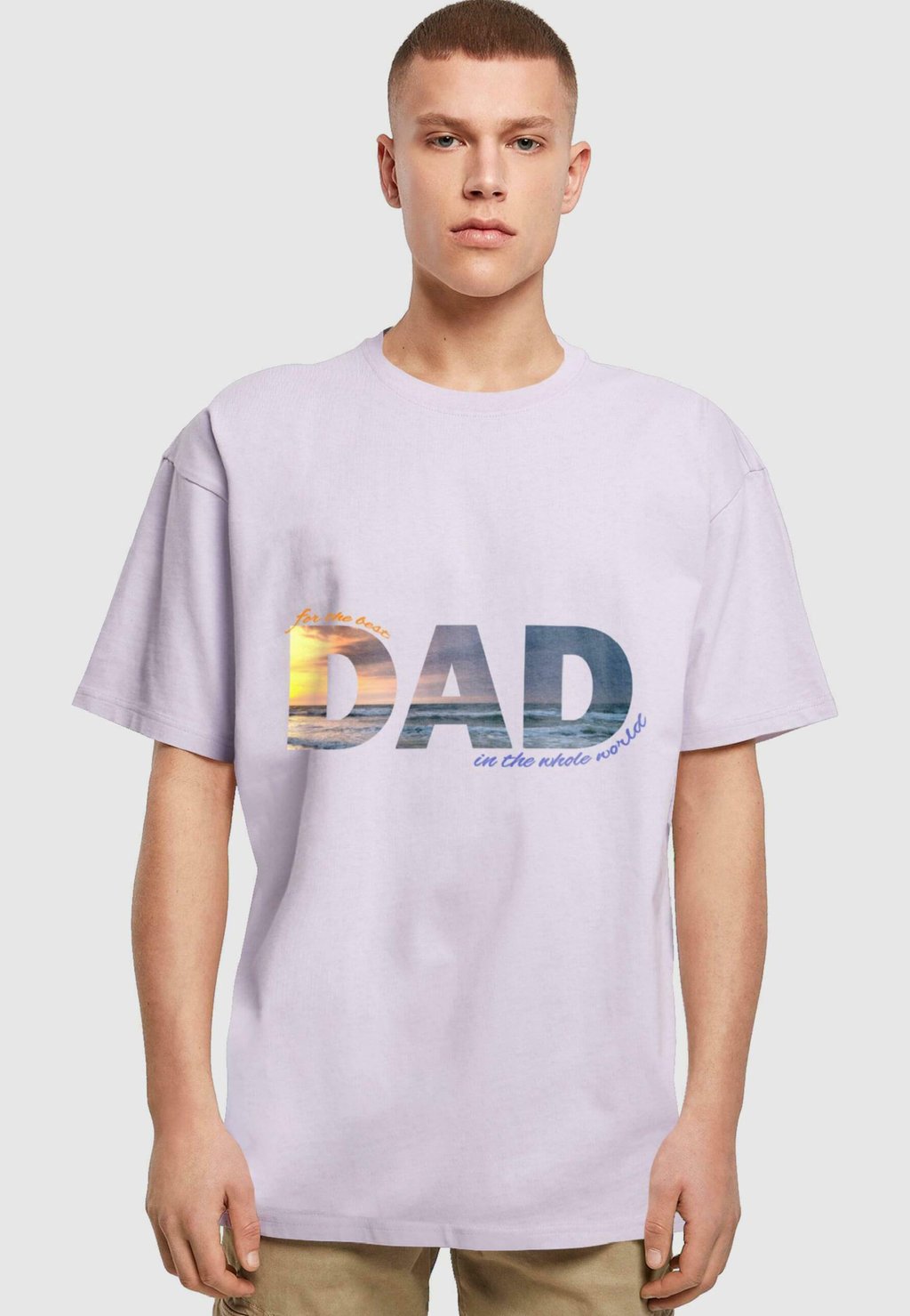 

Футболка с принтом FOR THE BEST DAD HEAVY Merchcode, цвет lilac