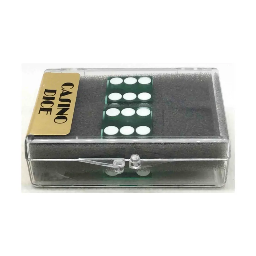 

d6 Прецизионные игральные кости для казино — зеленые с белым (2), Dice - Casino