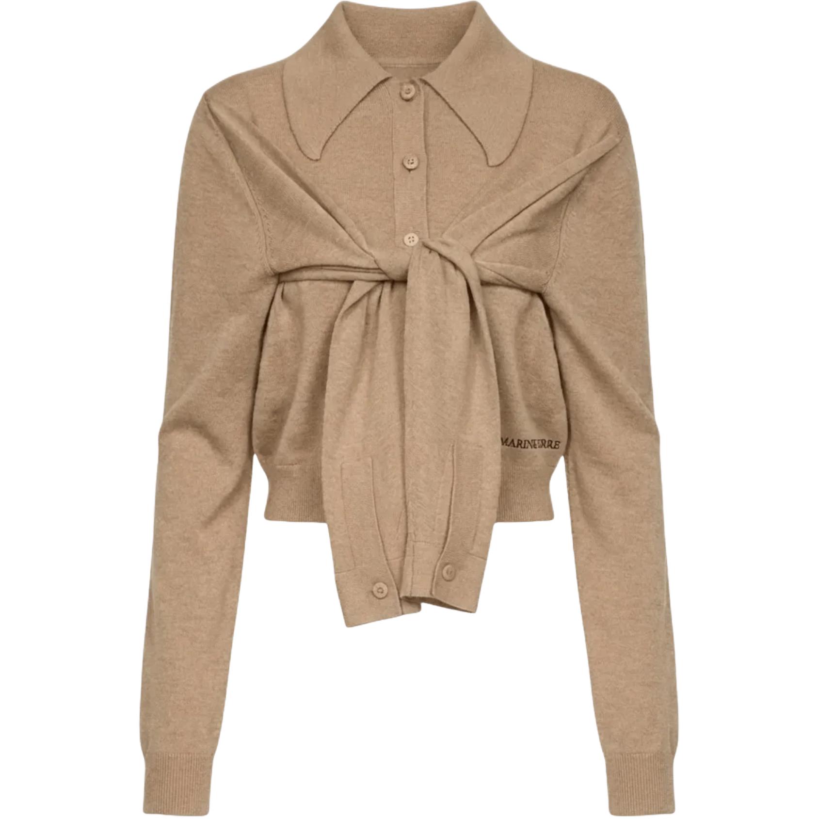 

Кардиган-гибрид с запахом Marine Serre, темно бежевый