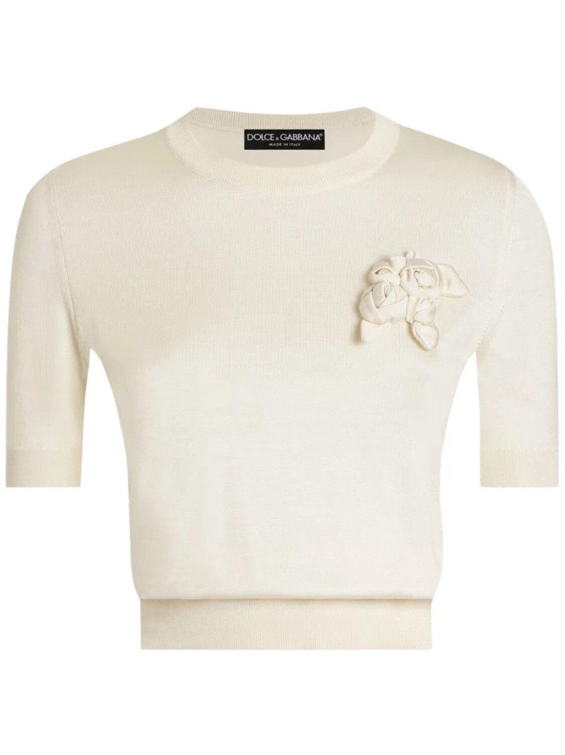

Dolce & Gabbana футболка с цветочной аппликацией, нейтральный