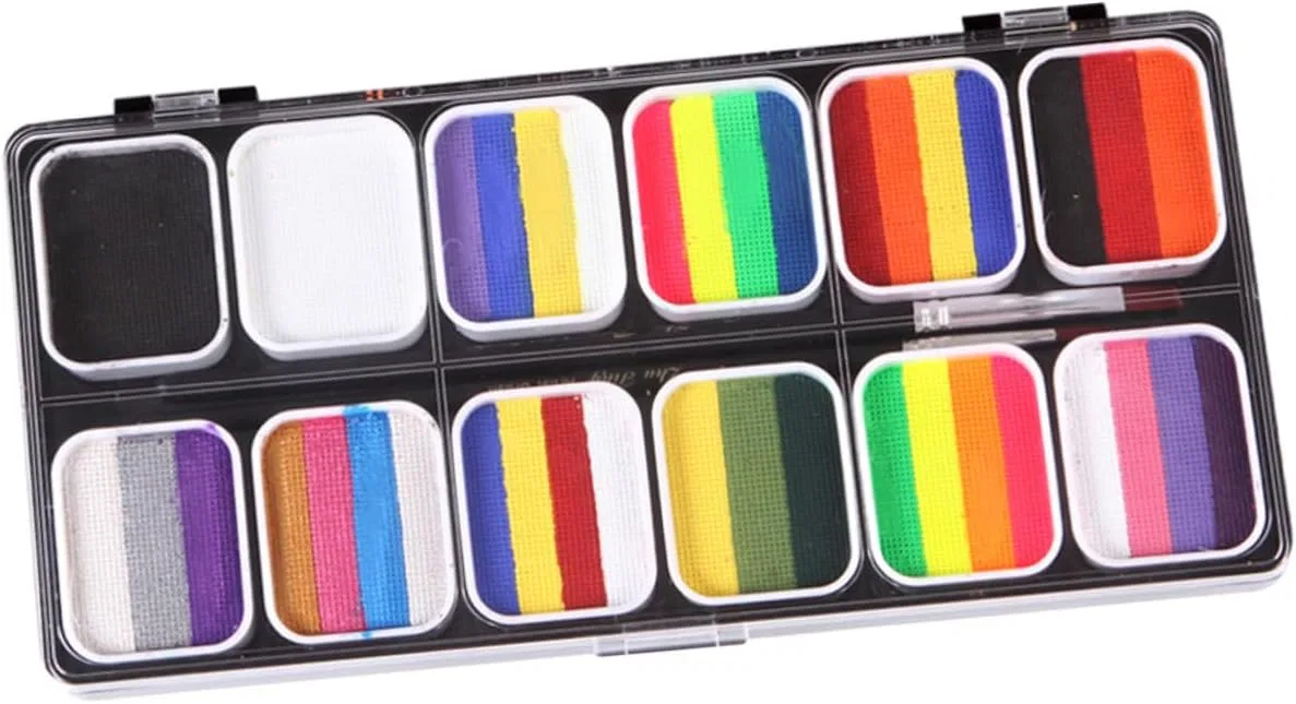 Палетка для лица и тела Washable Checkered MUELODSIC, 12 цветов